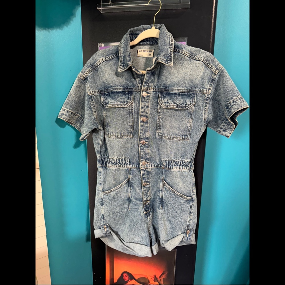 Free People Denim Romper